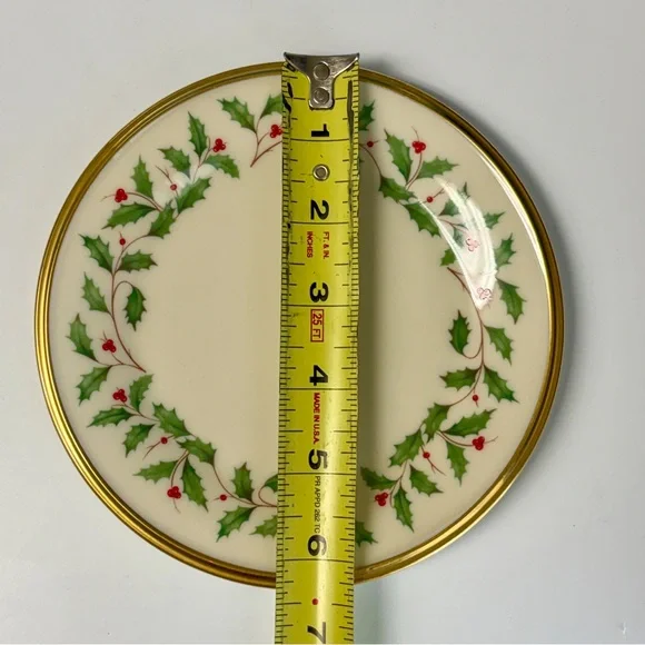Lenox Holiday Bread & Butter Plate 6.25" Holly Berry 24K Gold Trim - Picture 4 of 4